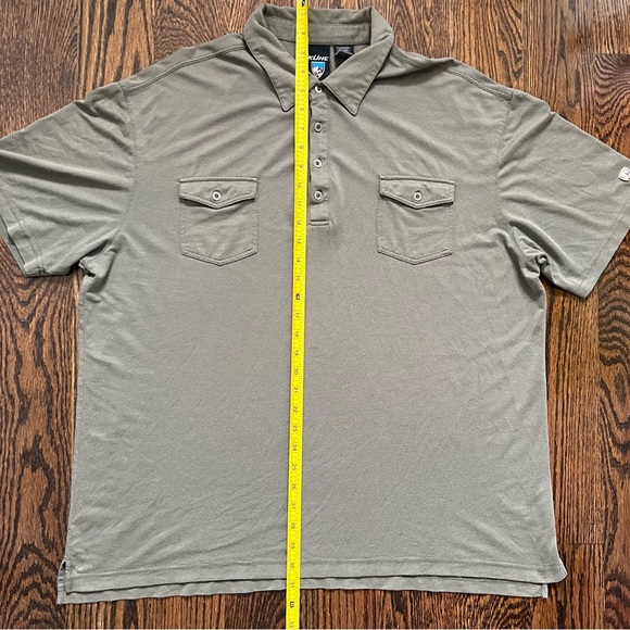 Kuhl Mens Heather Olive Green SS Pockets Lightweight Engineered Polo Shirt 2XL - Picture 8 of 10